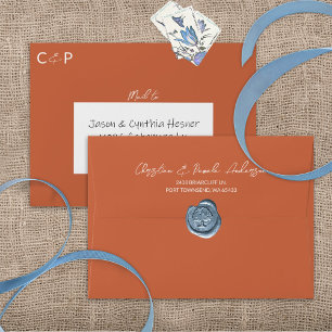 Terracotta, Copper, Rust Pre-Addressed Wedding Envelope