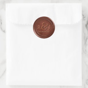 Terracotta copper wax sticker with initials