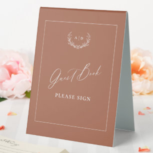 Terracotta Cottage Guest Book Table Tent Sign