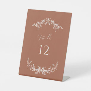 Terracotta Cottage Table Number Pedestal Sign