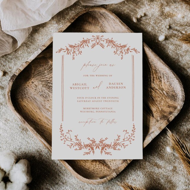 Terracotta Cottage Wedding Invitation Card Invite (Creator Uploaded)