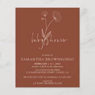 Terracotta Cotton Flower Baby Sprinkle Flyer