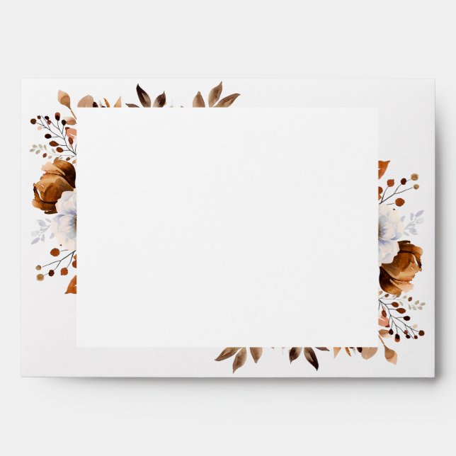 Terracotta Country Floral Return Address Envelope (Front)