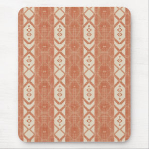 Terracotta Cream Modern Minimalist Stripe Boho Mouse Mat