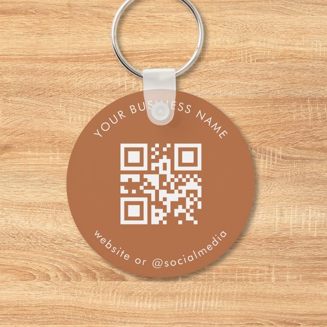 Terracotta Custom Business Qr Code Scan Keychain (Creator Uploaded)