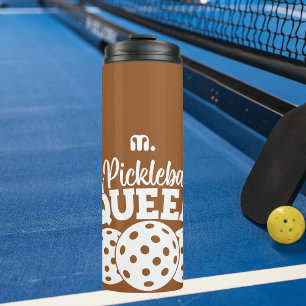 Terracotta Custom Monogram Pickleball Queen Thermal Tumbler