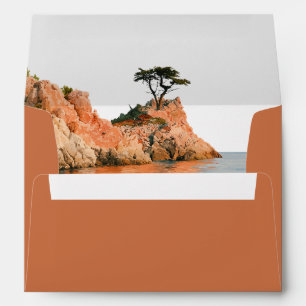 Terracotta Cypress Liner Wedding Return Address  Envelope