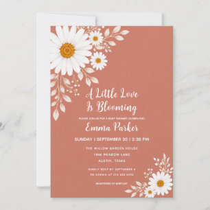 Terracotta Daisy Gender Neutral Baby Shower Invitation