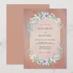 Terracotta Delicate Bohemian Wedding Invitation