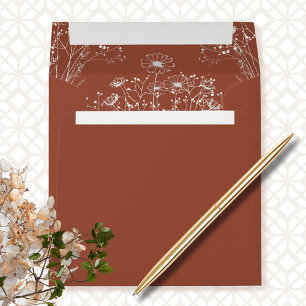 Terracotta Delicate Boho Rustic Wildflower   Envelope