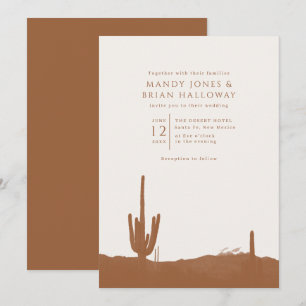 Terracotta Desert Cactus Wedding Invitation