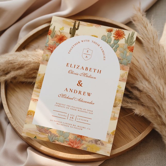 Terracotta Desert Romance Wedding Invitation (Creator Uploaded)