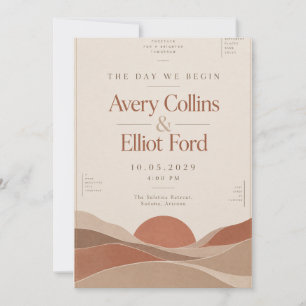 Terracotta Desert Sunset Wedding Invitation