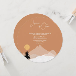 Terracotta desert theme wedding invitation