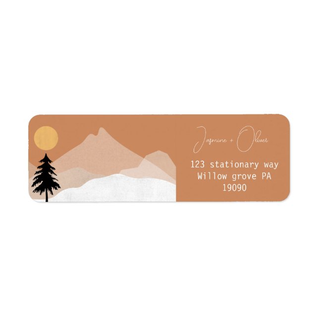 terracotta desert theme wedding return address (Front)