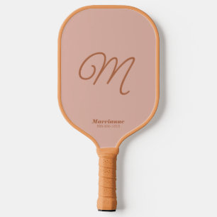 Terracotta Desert Vibes Simple Script Initial Pickleball Paddle