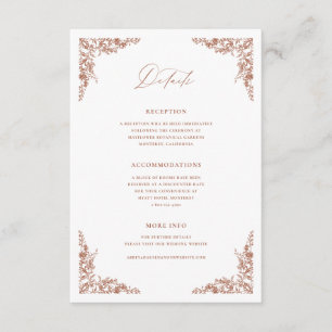 Terracotta Details Enclosure Card Wedding Info