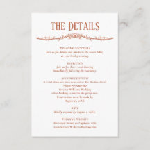 Terracotta Details Reception Information Wedding 