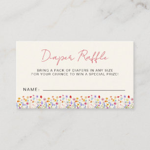 Terracotta Diaper Raffle Wildflower Baby Shower Enclosure Card