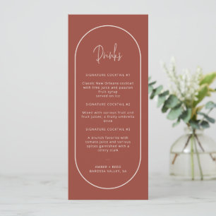 Terracotta Double Arch Drinks Menu Card