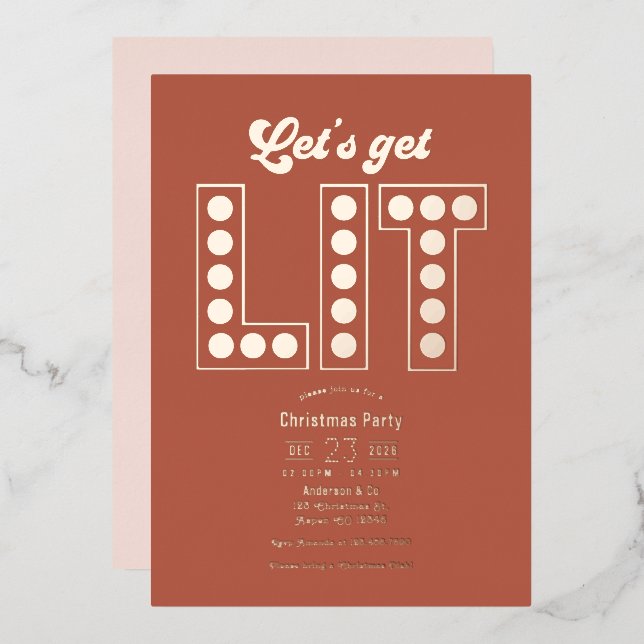 Terracotta Dream Get Lit Retro Christmas Party (Front/Back)