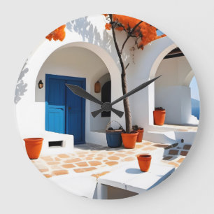 Terracotta Dreams in Greece Large Clock