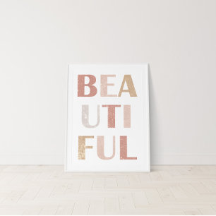 Terracotta & Dusty Rose “Beautiful” Typographic Poster