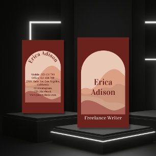 Terracotta Earth Tone Abstract Boho Chic Arch Business Card