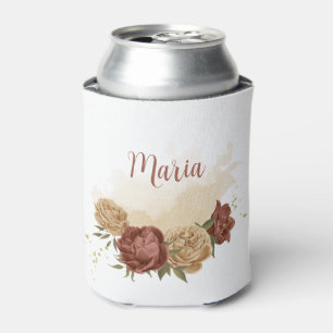 terracotta earth tone floral greenery wedding can cooler