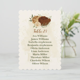terracotta earth tone floral seating chart card