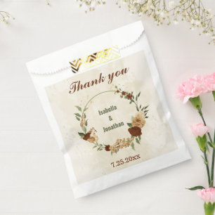 terracotta earth tone floral wedding favour bags