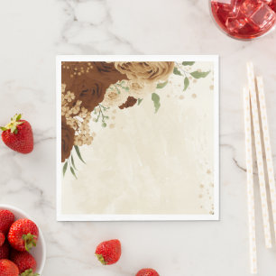 terracotta earth tone floral wedding napkin