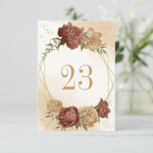 terracotta earth tone geometric table number