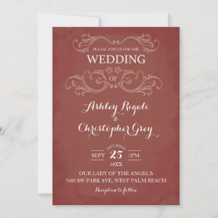 Terracotta Earth Tones Wedding Invitation