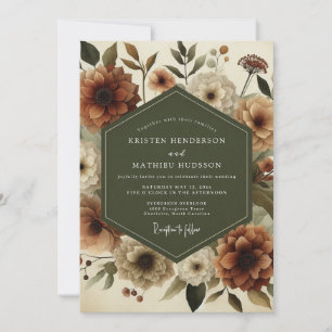 Terracotta Earthy Autumn Wedding Invitation
