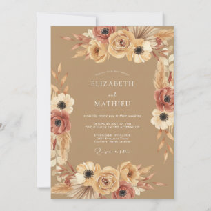 Terracotta Earthy Bohemian Wedding Invitation