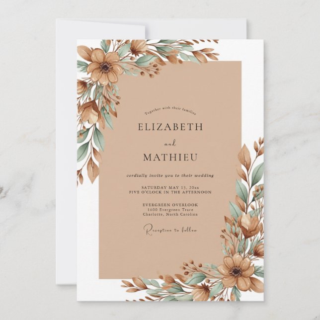 Terracotta Earthy Desert Wedding Invitation (Front)