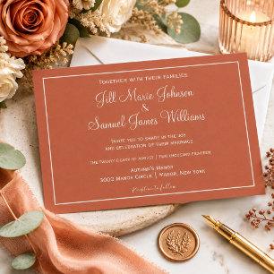 Terracotta Elegance Minimalist  Invitation