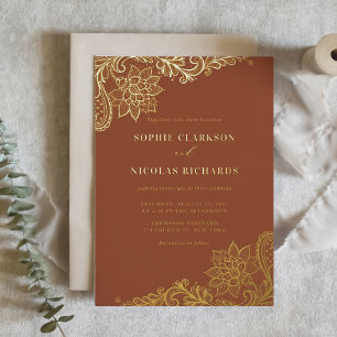 Terracotta Elegant Antique Lace Rustic Wedding