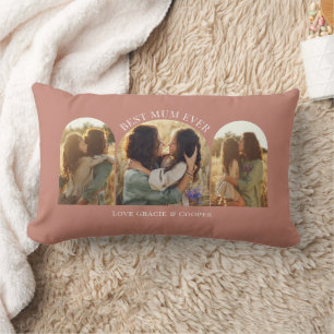 Terracotta elegant arch multi photo best mum lumbar cushion