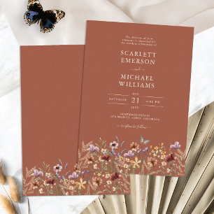 Terracotta Elegant Boho Wedding Invitation