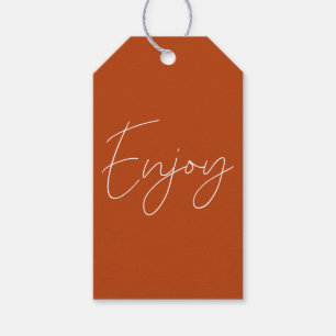 Terracotta Elegant Calligraphy Enjoy Handmade Gift Tags
