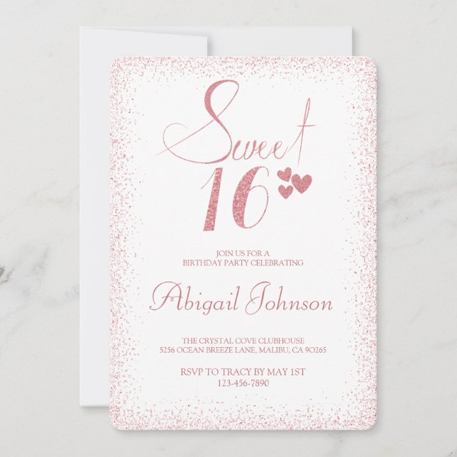 Terracotta Elegant Girls Sweet 16 Birthday  Invitation (Front)
