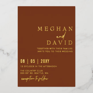 Terracotta Elegant Handwritten Simple Wedding