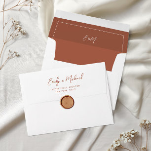 Terracotta Elegant Minimal Wedding Envelope
