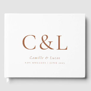 Terracotta Elegant Minimalist Wedding Guest Book