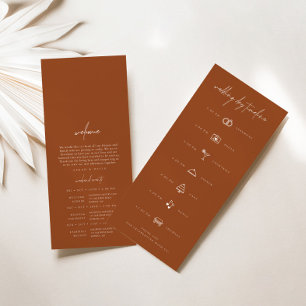 Terracotta Elegant Modern Wedding Events Timeline 