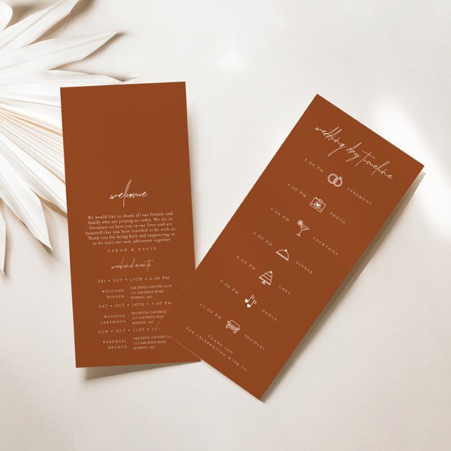 Terracotta Elegant Modern Wedding Events Timeline  (Creator Uploaded)