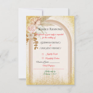 Terracotta Elegant Reply Insert RSVP Card