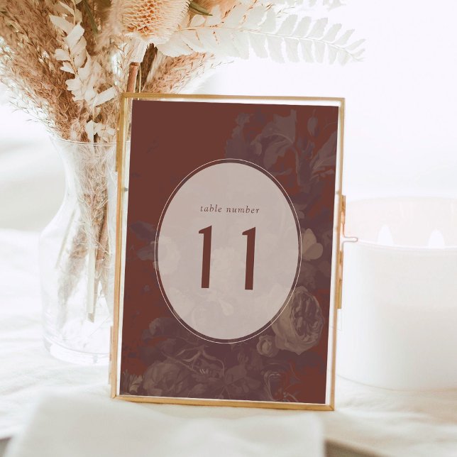 Terracotta Elegant Rustic Boho Floral Table Number (Creator Uploaded)